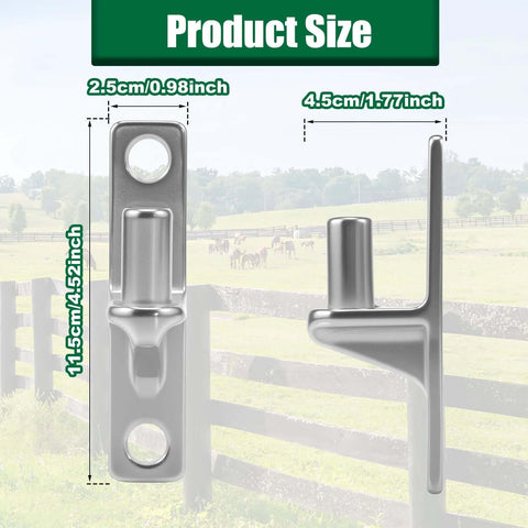 Dimensions of stainless steel gate hinges with 5/8 inch pins.