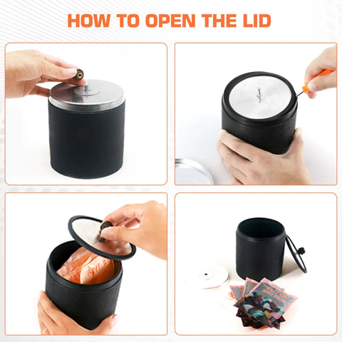 Guide on opening the lid of a Double Drum 6Lb Rock Tumbler Kit With Rough Gemstones 8 Polishing Grits Jewelry Making Guide Learning Manual Bonus Supplies A Cool Gift For Adults And Collectors