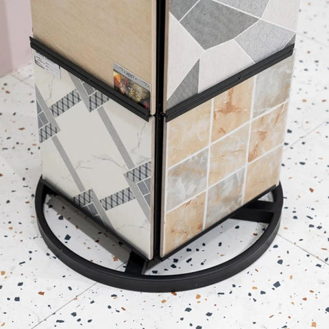 Heavy Duty Floor Tile Display Stand Made From Solid Steel For Ceramic And Marble Samples Pro Shop Rack showing sample boards and base