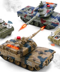 Two Pack RC Battle Tanks One Twenty Fourth Scale For Kids And Adults 2.4GHz Wireless Battle Set With Spray Function And Realistic Shooting Sounds 35 Minutes Playtime