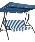 Adjustable Canopy Three Seat Patio Swing For Adults With Heavy Duty Steel Frame And 600 Lb Capacity Outdoor Garden Swing Chair