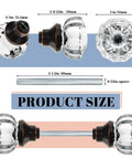 4 Pack Fluted Glass Door Knobs With Spindles Mortise Style Antique Bronze Interior Door Hardware For Homes And Offices Boss Vintage Crystal Look Replacement Knobs with size measurements