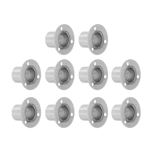 Heavy Duty Flanged Holder Base For Closet Rods And Wardrobe Shelving, Stainless Steel Tube Bracket With Screws, Thickened Flange Socket
