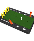 Launch Deck Golf Swing Trainer For Instant Feedback, Slice Fix, And Attack Angle Mastery on flat black platform with pegs