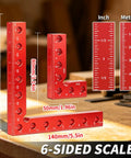Woodworking Corner Clamps Set For Quick Dry Fit 8 Piece Right Angle Clamps with size markings on wooden table