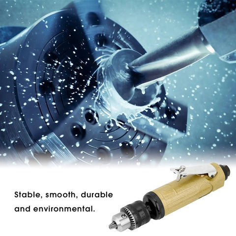 This Badass 3/8 Inch Straight Air Power Drill Hits 22000 RPM For Lightning Fast Drilling in action with water splashing.