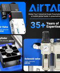 AIRTAC components for 20x24 Inch Dual Platen Heat Press With Auto Lift For Bulk Sublimation Transfers, including valves and cylinders.