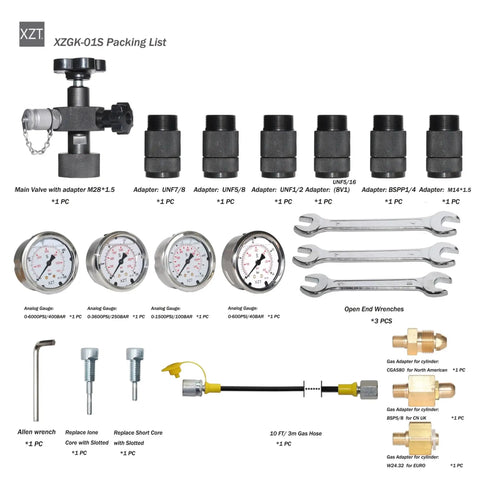 Digital Hydraulic Accumulator Nitrogen Charging Tools And Pressure Test Kit For On Site Use All In One Portable Tester With Inflation Valves Connecting Tubes And Gauges Works With Many Accumulator Models