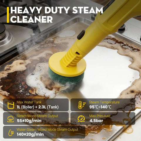 Heavy Duty Steam Cleaner Blasts 284 Degree Vapor And 70 Psi Force To Crush Stubborn Grime No Sweat Commercial Grade Multi Surface Cleaner Eases Through Kitchen Stains And Handles Deep Scrubbing Tasks Like A Total Champ on stovetop removing tough stains.