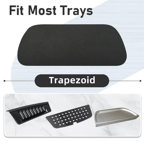 Refrigerator Drip Tray Catcher 2 Pack Cuttable Mats 8.3 By 3.1 Inch Keeps Fridge Neat And Spill Free Absorbent Pad Fridge Drip Pad For Samsung Whirlpool GE Trapezoid Black