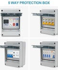 5 Way Circuit Breaker Box IP65 Weatherproof Distribution Enclosure With Din Rail ABS Plastic Cover
