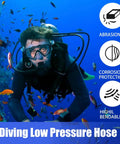 Scuba Diving Low Pressure Inflator Hose For Standard BCD With Quick Connector 26 Inch Premium Rubber 350 PSI 3/8-24 UNF