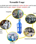 Oxygen Cylinder Rack For Wall Mount Beefy Heavy Duty Steel Gas Cylinder Holder With Protective Chain Rust Proof Organizer