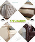 Top Shelf 7/16 Inch Upholstery Tacks For Furniture Repair And Diy Crafts With Killer Silver Nailhead Trim on tufted sofa and headboard.