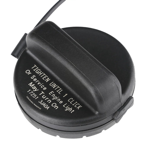 Fuel Filler Cap Replacement For Nissan Altima Frontier Murano Pathfinder Versa Infiniti JX35 QX60 2011 Through 2020 Direct Fit With Part Numbers 17251 3JA0A 17251 9BD0E 17251 1VZ0D 100 Tested For Quality. Top view showing text instructions.