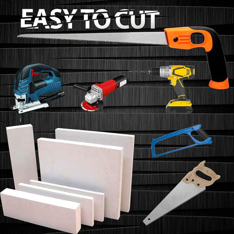 Pro Grade Built Tough 24 Pack Ceramic Fiber Insulation Boards, with tools demonstrating easy cutting options.