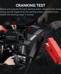 BT900 Wireless Bluetooth Battery Tester Clip For Cars Trucks Motorcycles ATVs SUVs Boats And Yachts 100-2000 CCA Load 9V-30V Range Battery Health Cranking And Charging Tests With Kickass Bluetooth Readouts, black and red clamps on car battery