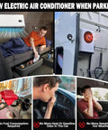 Diagram of 12V Truck Air Conditioner 8000 BTU Parking Split Mini AC Unit For Semi Trucks Trailers Sleep Cab DC Inverter