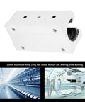 Badass Linear Bearing Slide Block Machined From Beefy Aluminum Alloy With A Rock Hard Finish Delivers High Precision Smoother Than Butter Motion For Cnc Rigs And Automation 20mm 1 Pc close-up of aluminum slide block with mounting holes