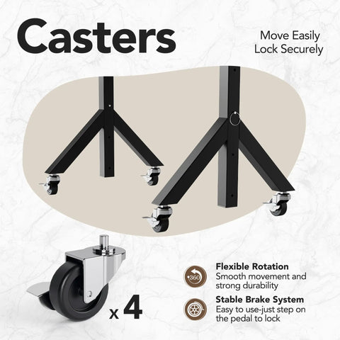 Height Adjustable Rolling Standing Desk On Wheels 28 To 46 Inches 31.5 By 15.75 Inches Sit Stand Computer Workstation casters