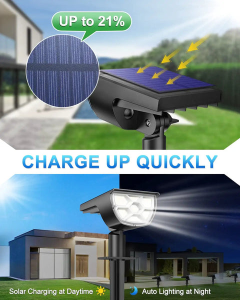 Outdoor Solar Spot Lights IP65 Waterproof 800 Lumen Landscape Spotlights Cool White 10 Pack Solar Powered Garden Lights For Pathway Yard Driveway And Patio Easy Install Energy Efficient