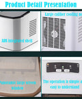 Keep It Cool Countertop Ice Maker With Self Cleaning Design And Whisper Quiet Operation For Fast Cube Production At Home Bars Or Weekend Hangouts In Smooth Black Or Crisp White details including integrated shell and cooling net.