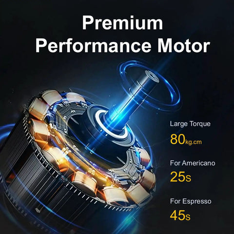 Premium performance motor of Portable Coffee Grinder With 60 Grind Settings And Conical Burr, USB C Rechargeable, 4400mAh Battery