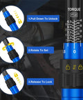 3/8 Inch Drive Magnetic Spark Plug Socket Set With Click Torque Wrench 5-45 Ft-Lb And 6.8-61 Nm, torque mechanism close-up.