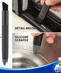 Grout Cleaning Brush Set For Tile And Sink Grout Edges And Crevices With V Shape Edge Brush Deep Cleaning Brush Detail and Silicone Scraper