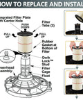 Assembly instruction diagram for 2 Pack Replacement Cartridge Filter For Craftsman 17816 9-17816 Wet Dry Vac Compatible Filters.