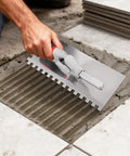 Pro Grade Versatile Tile Trowel Set With 6 Interchangeable Notched Blades And Quick Lock Handle during tile installation on floor