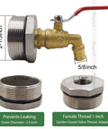 55 Gallon Drum Spigot With EPDM Gasket For Oil Water Rain Barrels, Heavy Duty Brass And Stainless Steel 304 Valve Kit, Easy Install, Three Quarter Inch NPT Inlet, Direct Thread Stainless Adapter Included, Durable Seal, brass valve kit with adapter