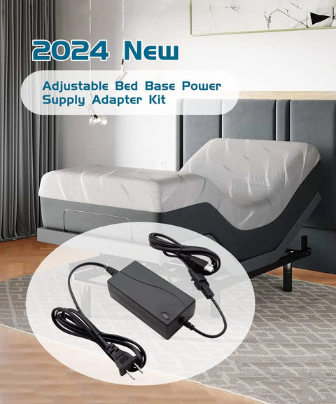 Three Piece Switching Power Supply Adapter Kit Replacement Parts For Adjustable Bed Bases in bedroom setting