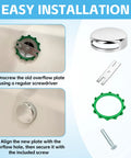 Chrome Plated Bathtub Overflow Drain Cover Kit With Easy Snap On Installation Fits Most Standard Tubs for easy installation guide.