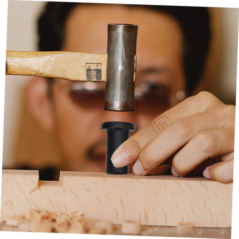 Person installing part of the 4 Set Barn Door Hardware Kit With Sliding Track Spacers And Stoppers Carbon Steel Connectors For Wall Repair