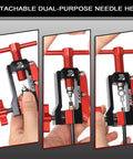 Smooth Operator 2 In 1 Hydraulic Disc Brake Needle Driver Insertion Tool With Heavy Duty Aluminum Tubing Cutter displaying detachable needle head.