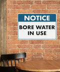 Water In Use Aluminum Heads Up Sign 8x12 UV Printed Notice Plaque For Home Farms Businesses And Facilities Indoor Outdoor Water Supply Zones High Visibility Safety Marker, wall mounted