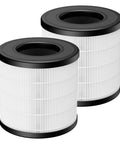 2-pack of 3-In-1 Replacement Filter with black and white design for FULMINARE PU-P05 and Purivortex AC201B air purifiers, cylindrical shape