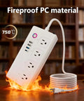 Ditch The Clutter With This Slick Smart Zigbee Power Strip Surge Protector Extension Cord featuring fireproof PC material and four AC outlets.