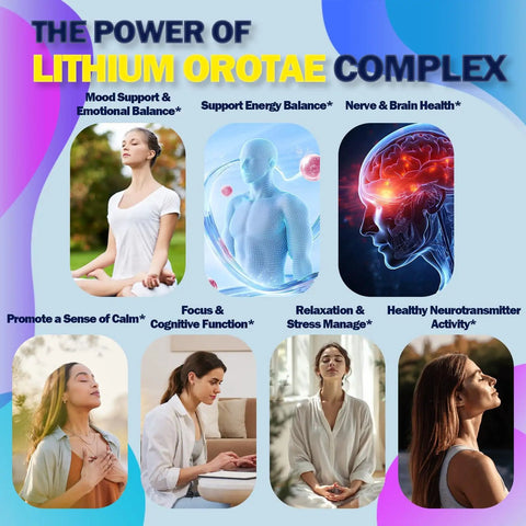 Lithium Orotate Liquid Drops 20mg 11 In 1 Mood Boost Formula With NAC Magnesium Ashwagandha L Theanine Vitamin D3 B6 B12 benefits
