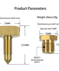 Two brass PCP airsoft high-pressure pump safety bleeder valves with M10x1 threads for 300bar/4500psi