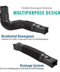 Two Pack Brown Flexible Downspout Extension Gutter Connector For Rainwater Drainage Fits Most 2x3 And 3x4 Downspouts Easy Bend
