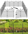 Tall Garden Fence With Gate 40 Inches High By 26 Feet Long 12 Panels Heavy Duty Metal No Dig Fence For Yard Outdoor Pet Barrier