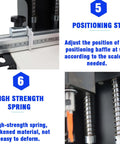 HQHAOTWU portable hinge-boring drill press with ruler guide and clamp on a metal body.