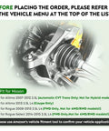 Nissan Front CV Axle Shaft Assembly Two Piece Set For Altima 07 To 12 With Automatic CVT Transmission 2013 Altima Coupe And Rogue FWD Models 08 To 13 And 14 To 15 Rogue Select Direct Fit Replacement, CV axle fitment guide