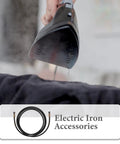 Heavy Duty High Temperature Steam Hose For Steam Irons And High Pressure Ironing attached to a steam iron in use