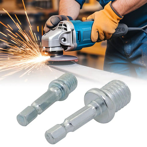 4 Pack Heavy Duty Stainless Steel Drill To Angle Grinder Adapter M10 M14 Hex Shank for cutting and polishing tasks.