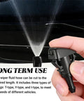Top Shelf Universal Windshield Washer Hose Repair Kit With Four Meter Fluid Tubing showing spray nozzle in hand for easy installation.