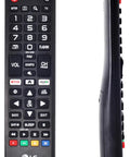 Easy Plug And Play Smart TV Remote For All LG LCD LED OLED TVs AKB75095307 No Reprogramming Needed Batteries Not Included Replacement Remote, front and side view.