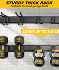 Beefy 32 Inch Garage Storage Organizer Wall Mount Tool Rack With Heavy Duty Hooks Up To 300 Lbs Yard Shed Hanging Shelf with weights